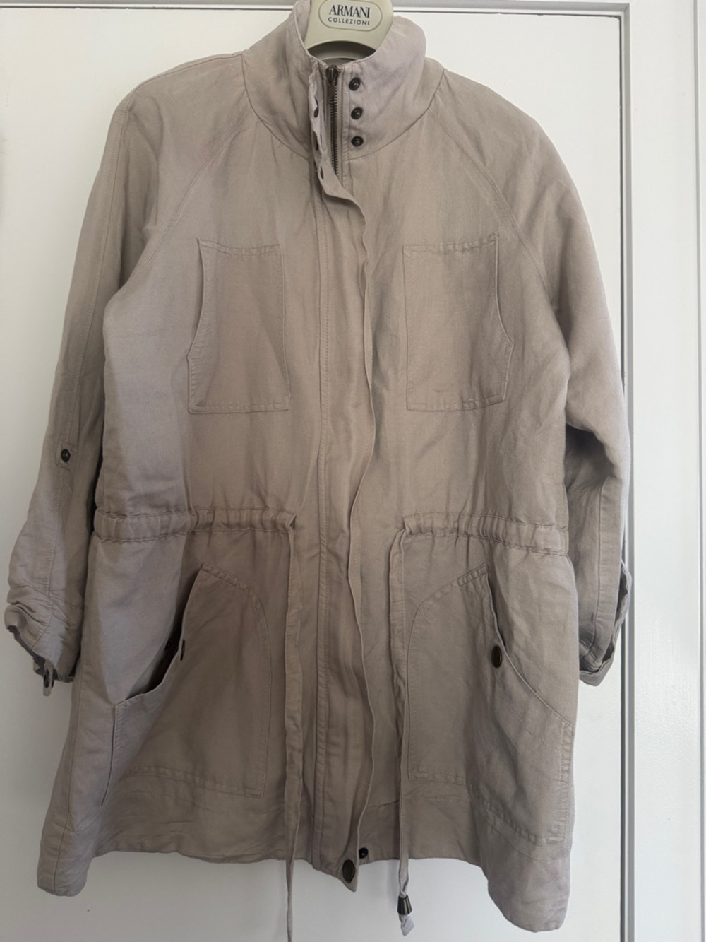 Joan Vass Light gray linen blend Jacket size M